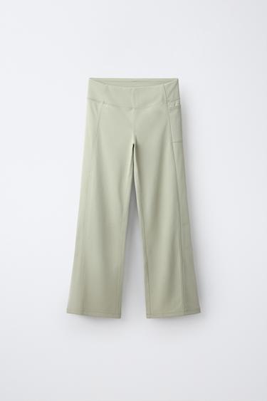 SPORTY TECHNICAL FLARE LEGGINGS — Greenish 1