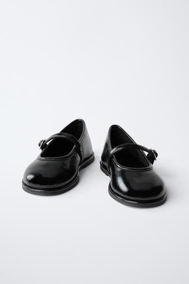PATENT BALLET FLATS - Black by Zara - Image 2