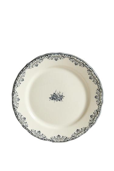 PRATO DE SOBREMESA COM ESTAMPA POSICIONADA - Azul / Cinza da Zara