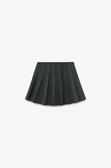 WOVEN MINI SKIRT - Grey marl by Zara - Image 3