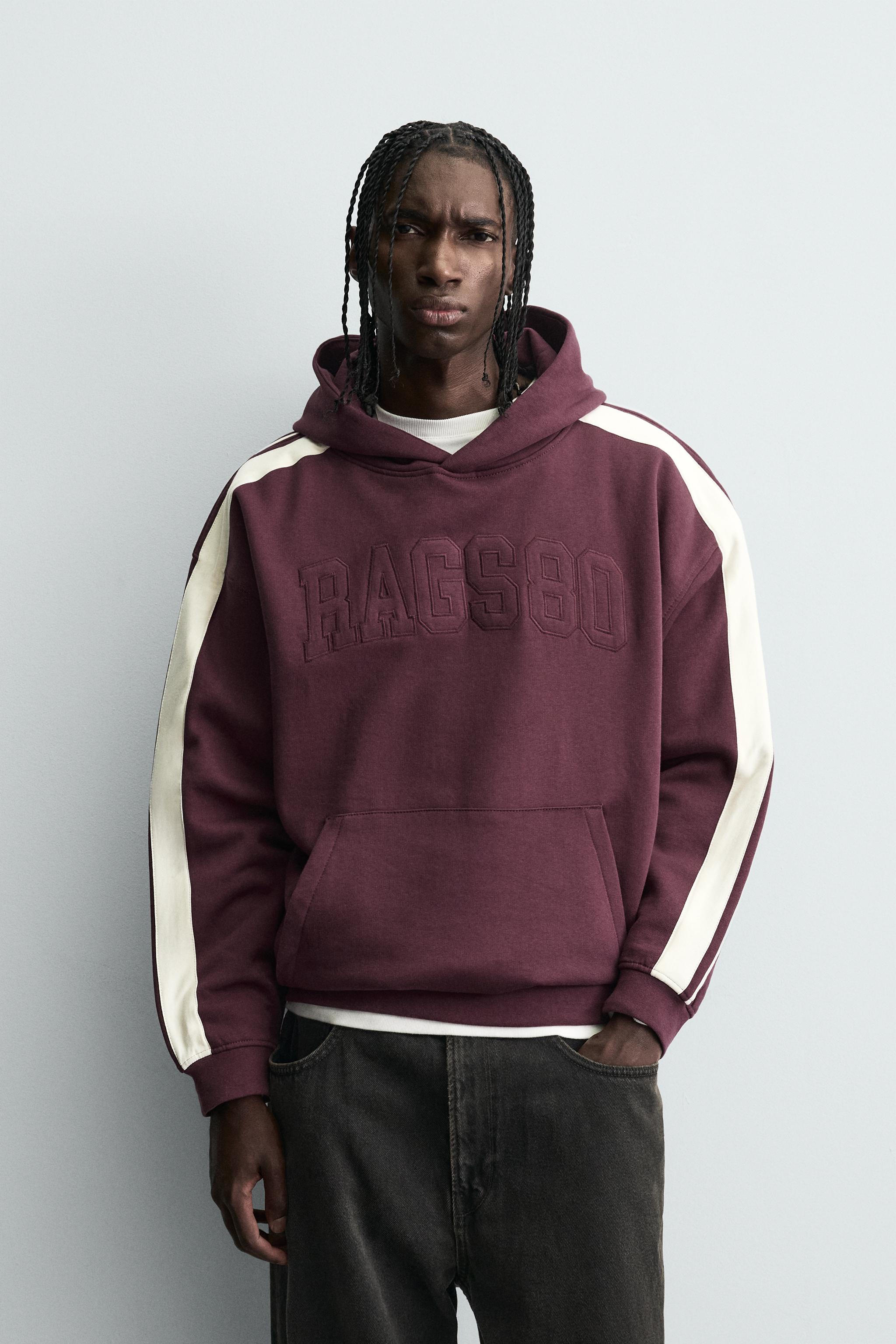 CONTRAST STRIPED PATCH SWEATSHIRT