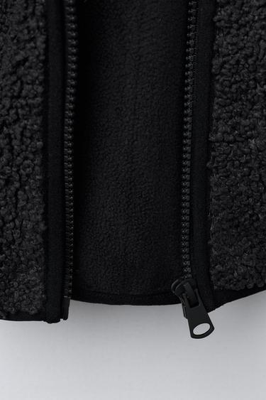 FAUX SHEARLING JACKET WITH HOOD - Dark anthracite by Zara - Image 9