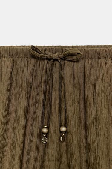 FLOWING STRAIGHT-LEG TROUSERS - Olive green by Zara - Image 5