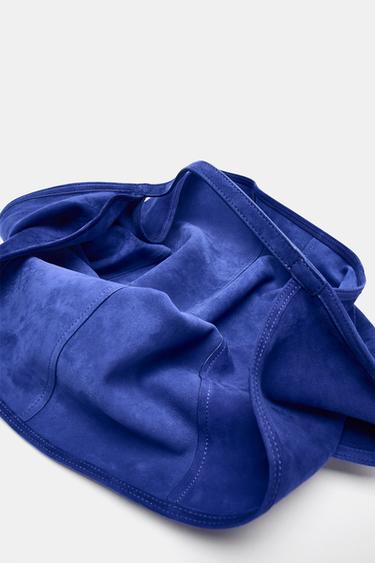 SUEDE BUCKET BAG - Blue by Zara - Image 3