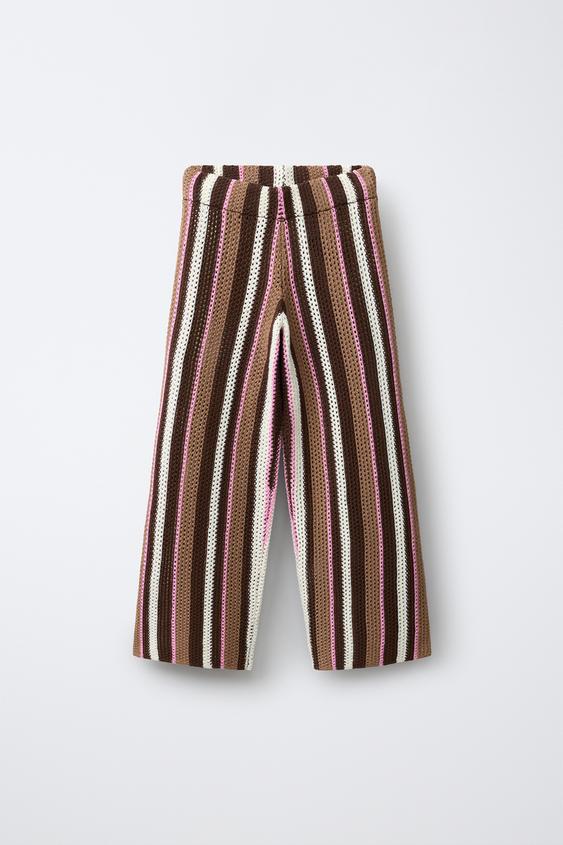 STRIPED KNIT TROUSERS - Khaki de Zara - Imagen 0