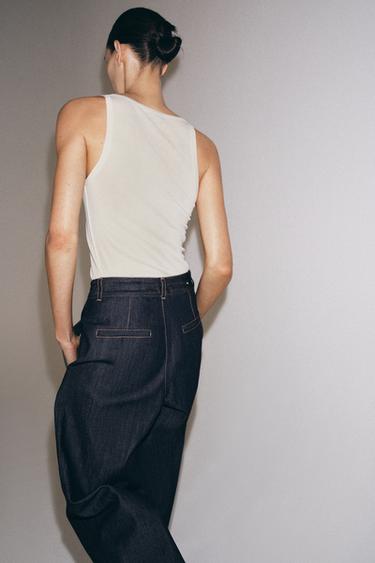 TOP EN MAILLE FINE SANS MANCHES - Blanc de Zara - Image 2