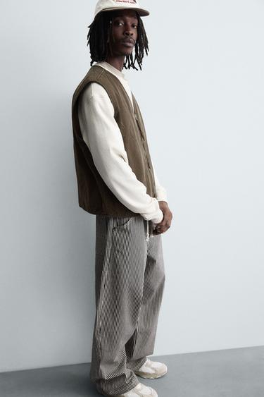 GILET MATELASSÉ SURPIQÛRES - Marron de Zara - Image 5