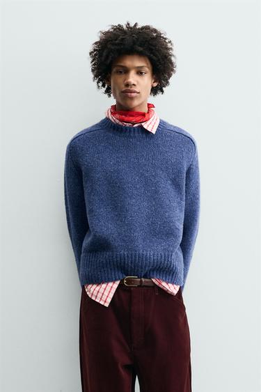 Zara AMANDA LOBOS X ZARA EMBROIDERED RELAXED FIT JUMPER - Ink blue