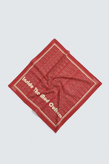 TEXT PRINT BANDANA - Red by Zara