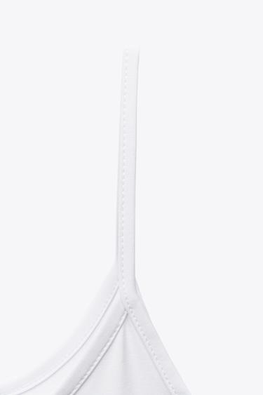 POLYAMIDE TOP WITH THIN STRAPS - White by Zara - Image 3