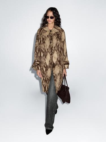 Zara Long wool blend snakeskin print coat - 319