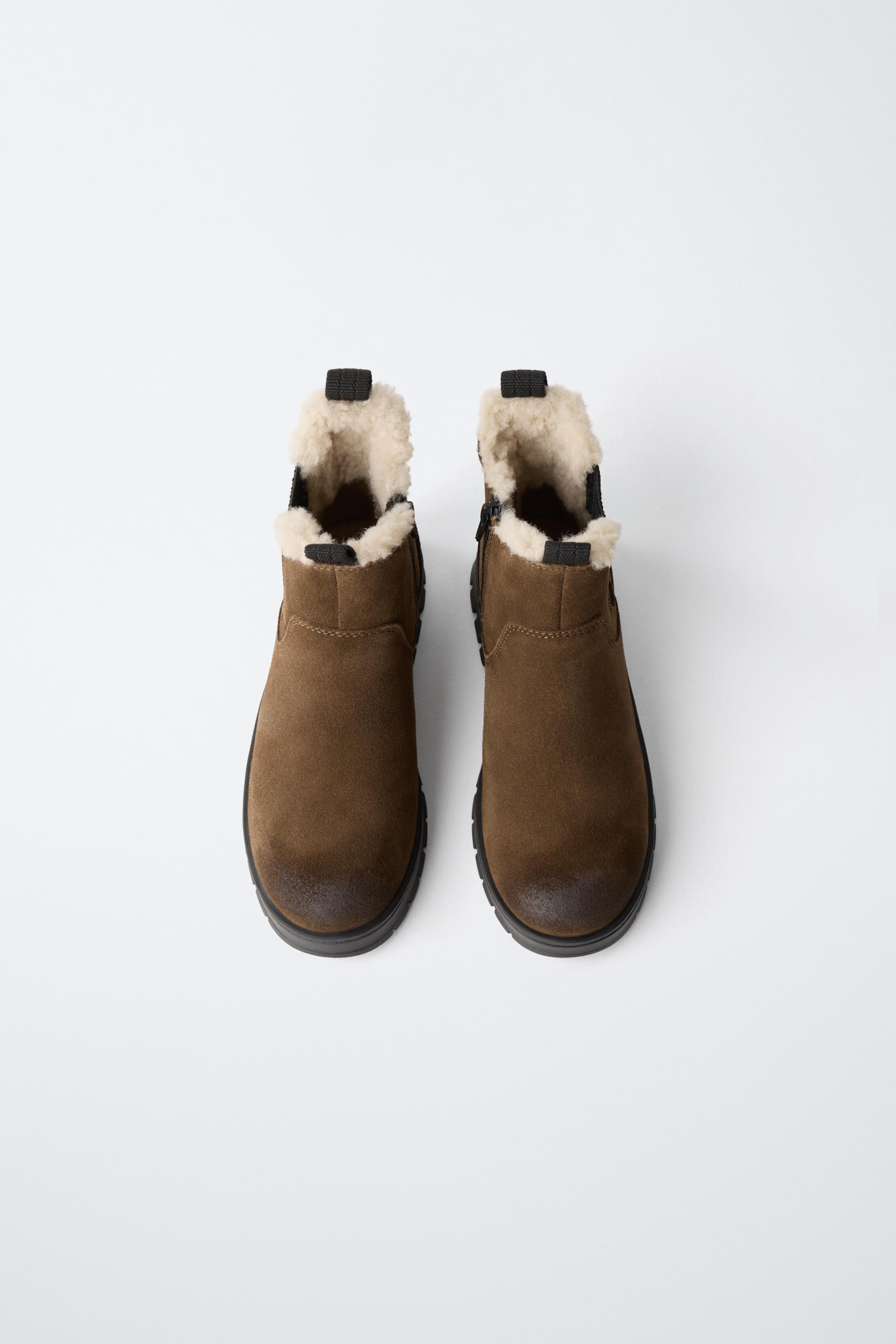 LEATHER LINED CHELSEA BOOTS - Brown | ZARA United States