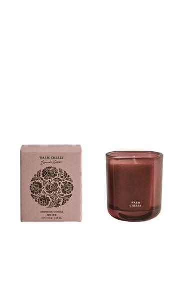 (220 G) WARM CHERRY SCENTED CANDLE - Caramel by Zara