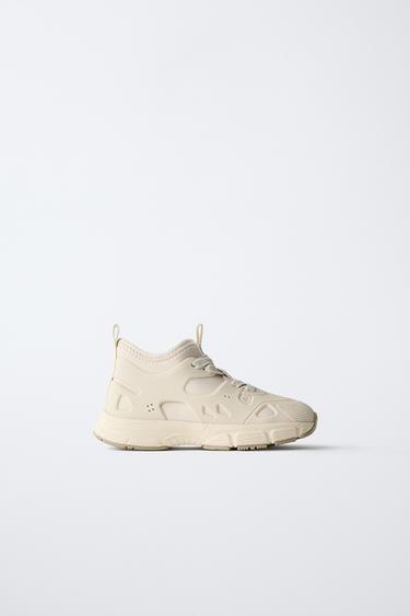HIGH-TOP SOCK SNEAKERS - White by Zara