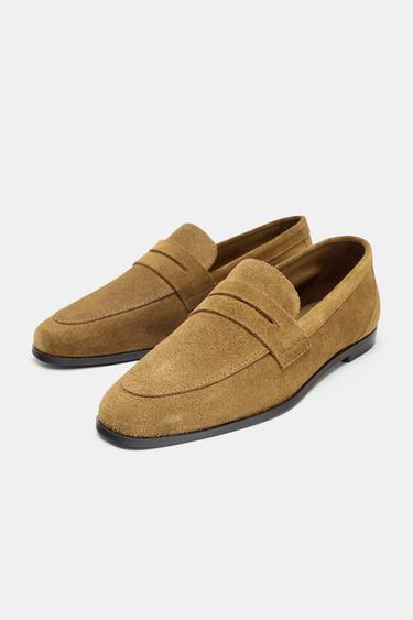 SPLIT SUEDE LOAFERS - Sand Brown by Zara - Image 2