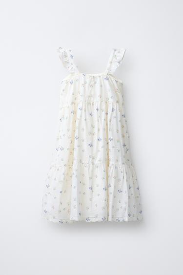 SCHIFFLI EMBROIDERY LACE TRIM DRESS - Ecru by Zara - Image 1