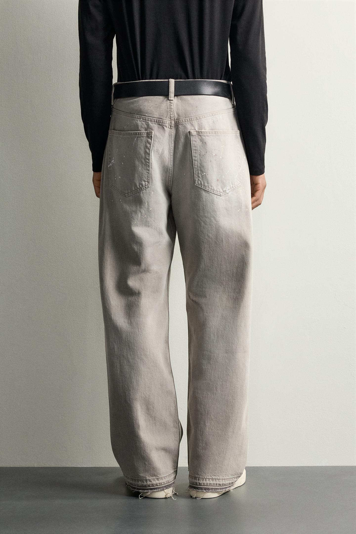 Мужские джинсы Zara Loose-Fit, цвет: Серый — фото 3