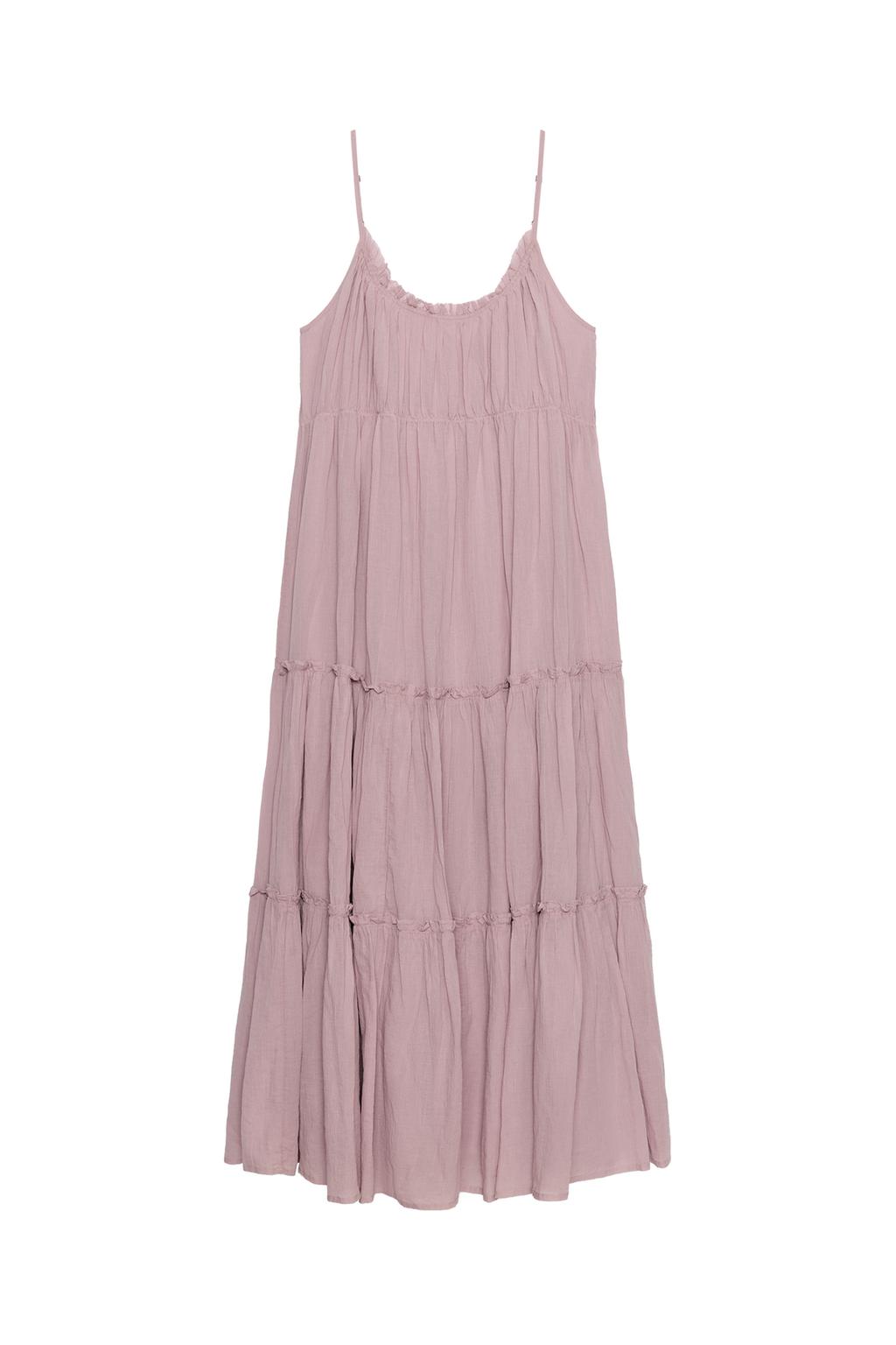 RUFFLED CHIFFON MIDI DRESS - image 3