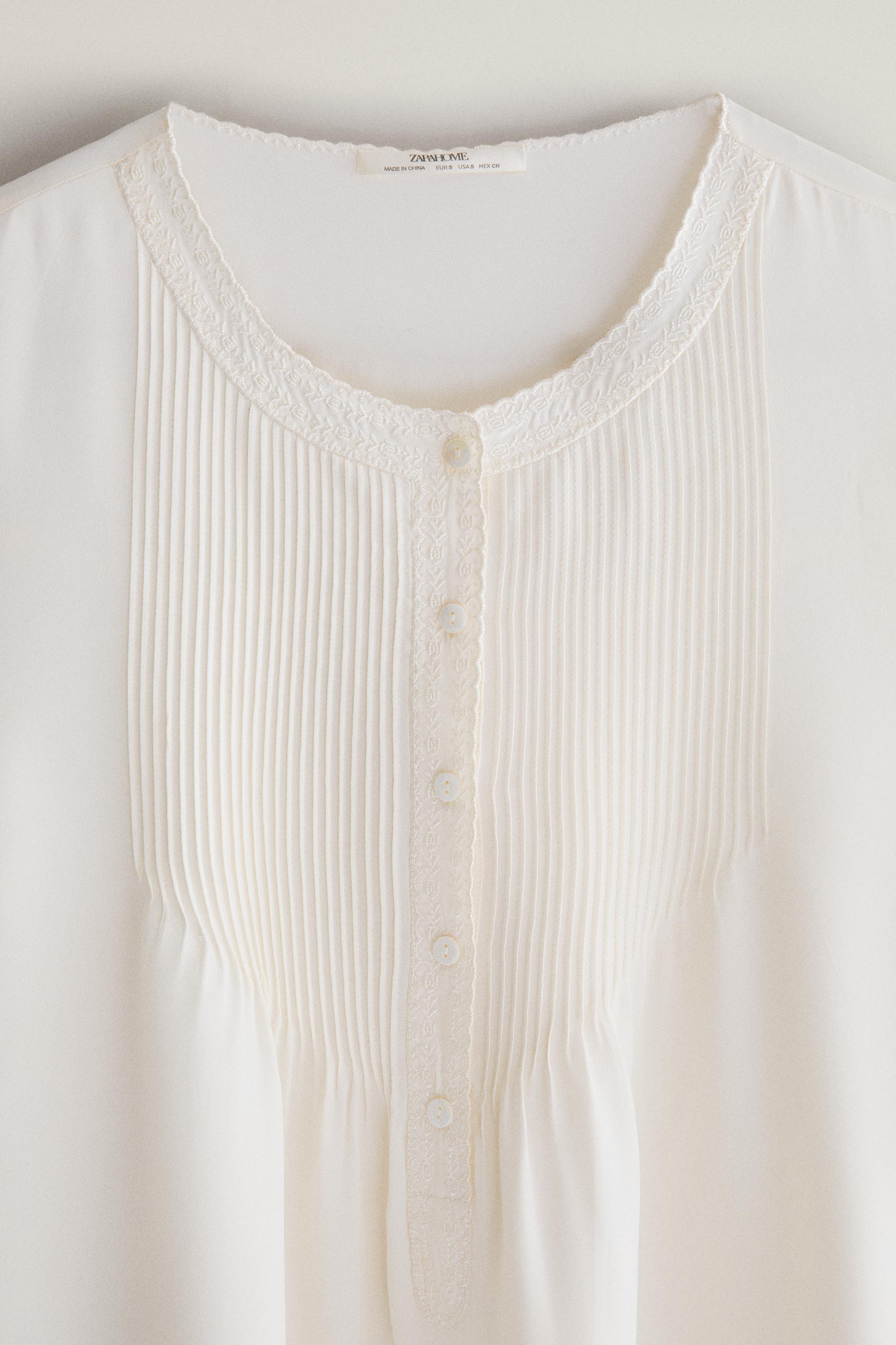 PINTUCK AND LACE NIGHTGOWN