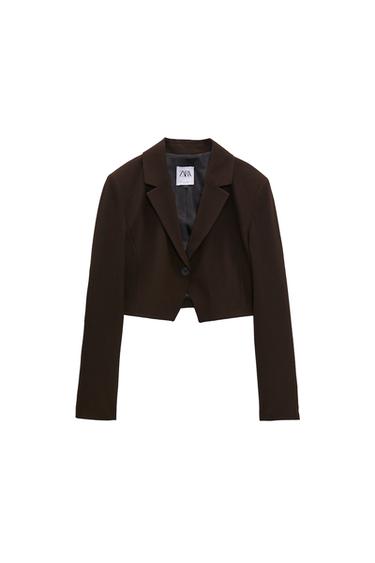 CHECKERED CROP BLAZER