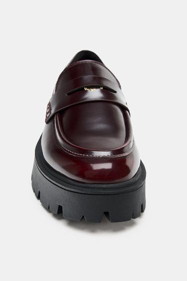 PENNY PLATFORM LOAFERS - Burgundy Red by Zara - Image 4