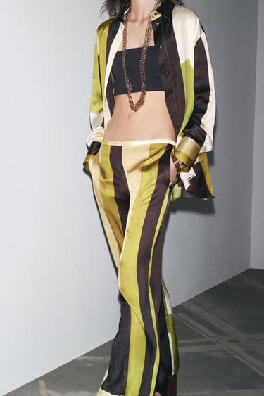 PRINTED SATIN SHIRT - Green by Zara - Image 3