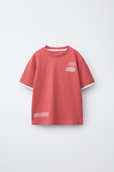 PYJAMA DOUBLE MANCHES IMPRIMÉ INSCRIPTION 6-14 ANS - Rouge de Zara - Image 1