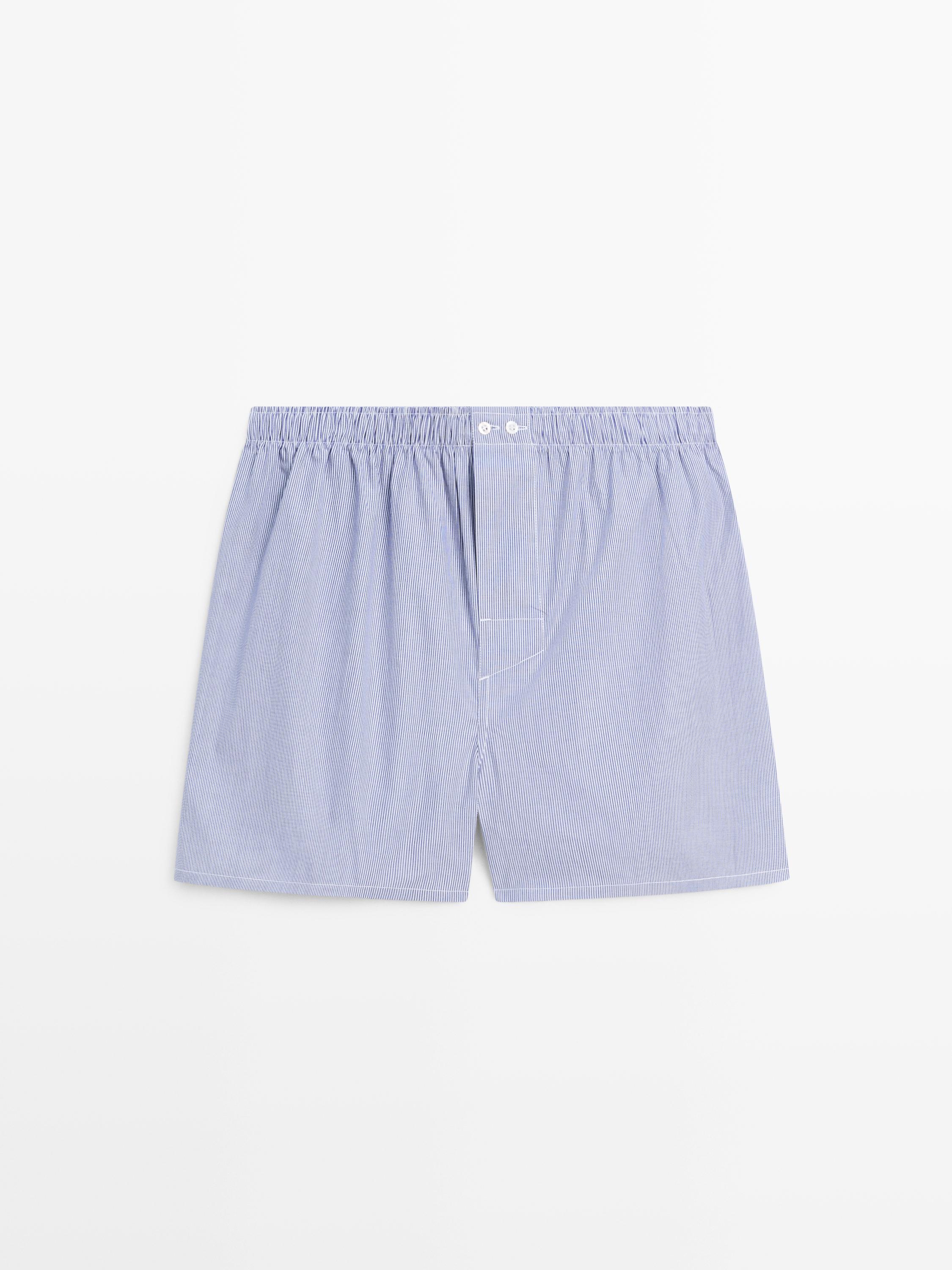 100% cotton striped boxers