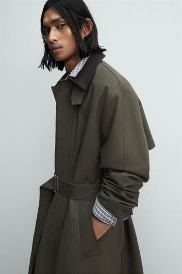 TRENCH CUELLO CONTRASTE LIMITED EDITION - Verde oscuro de Zara