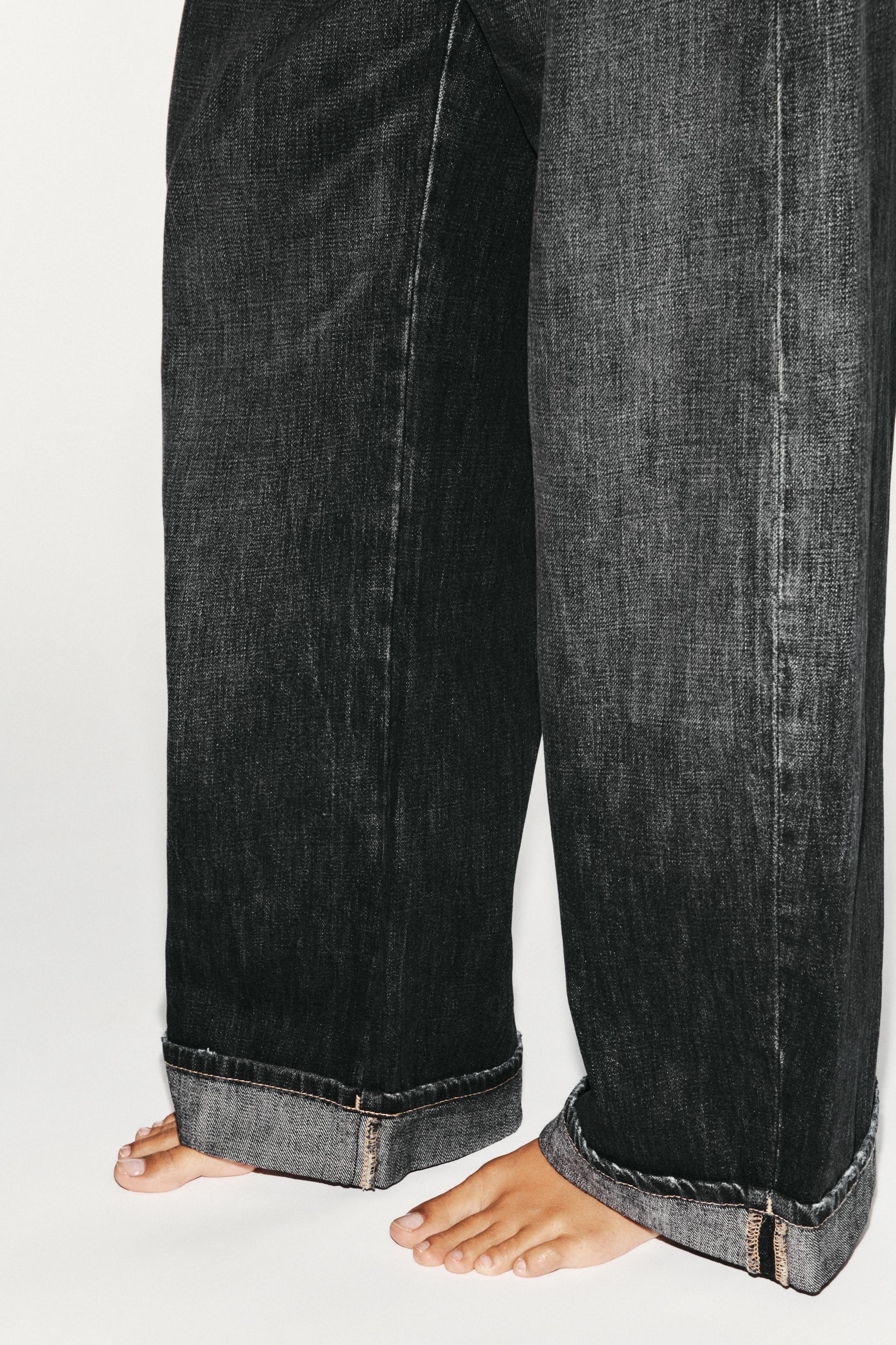 TRF MID-RISE BAGGY FOLDED JEANS