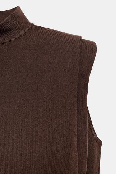 OPEN BACK KNIT TOP - Brown by Zara - Image 7