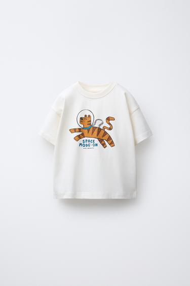 CAMISETA ESTAMPADO ANIMAL - Blanco de Zara - Imagen 0