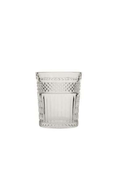 RAISED DESIGN GLASS TUMBLER - Transparent by Zara