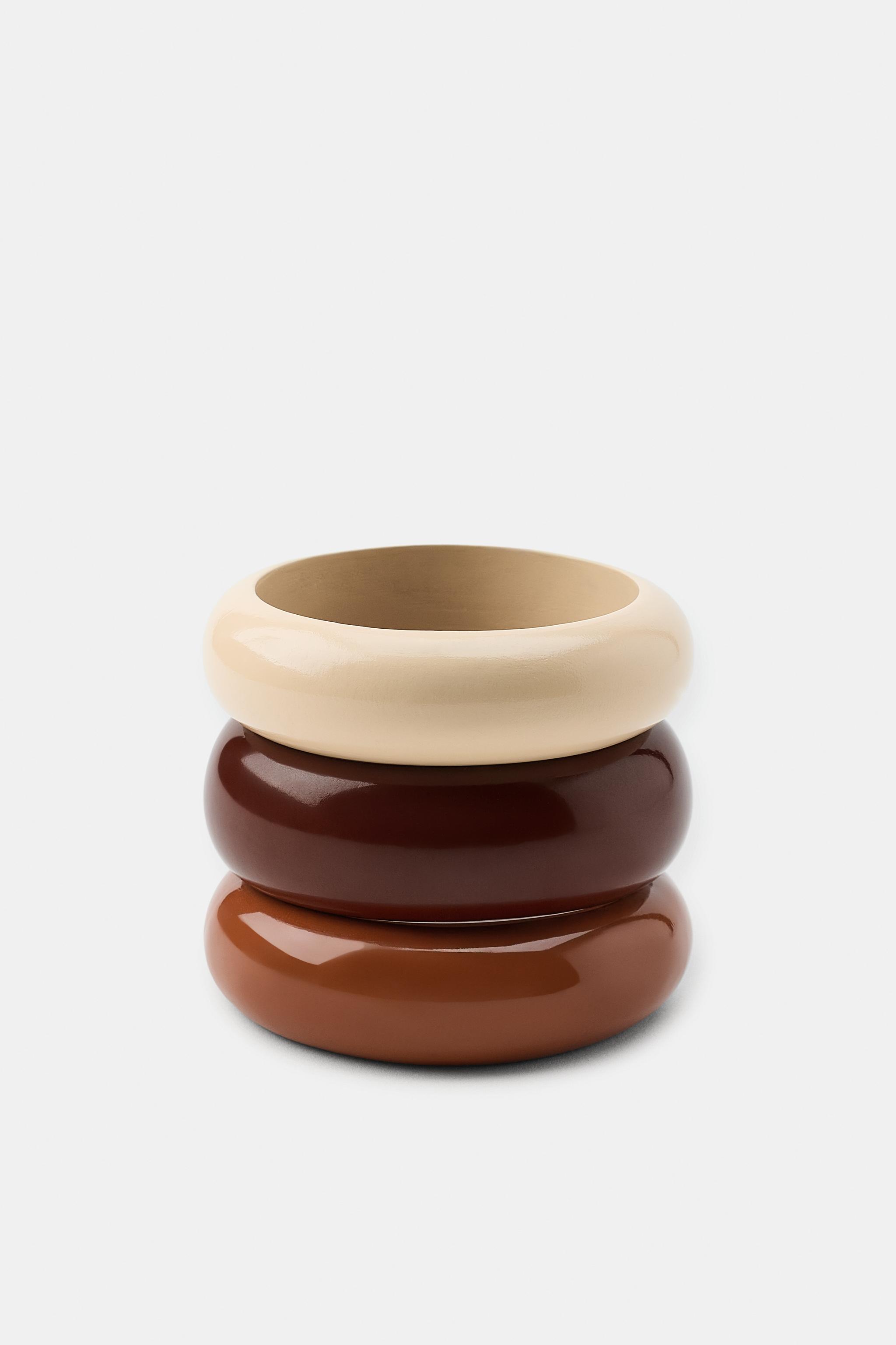 3-PACK OF WOOD AND RESIN BRACELETS
