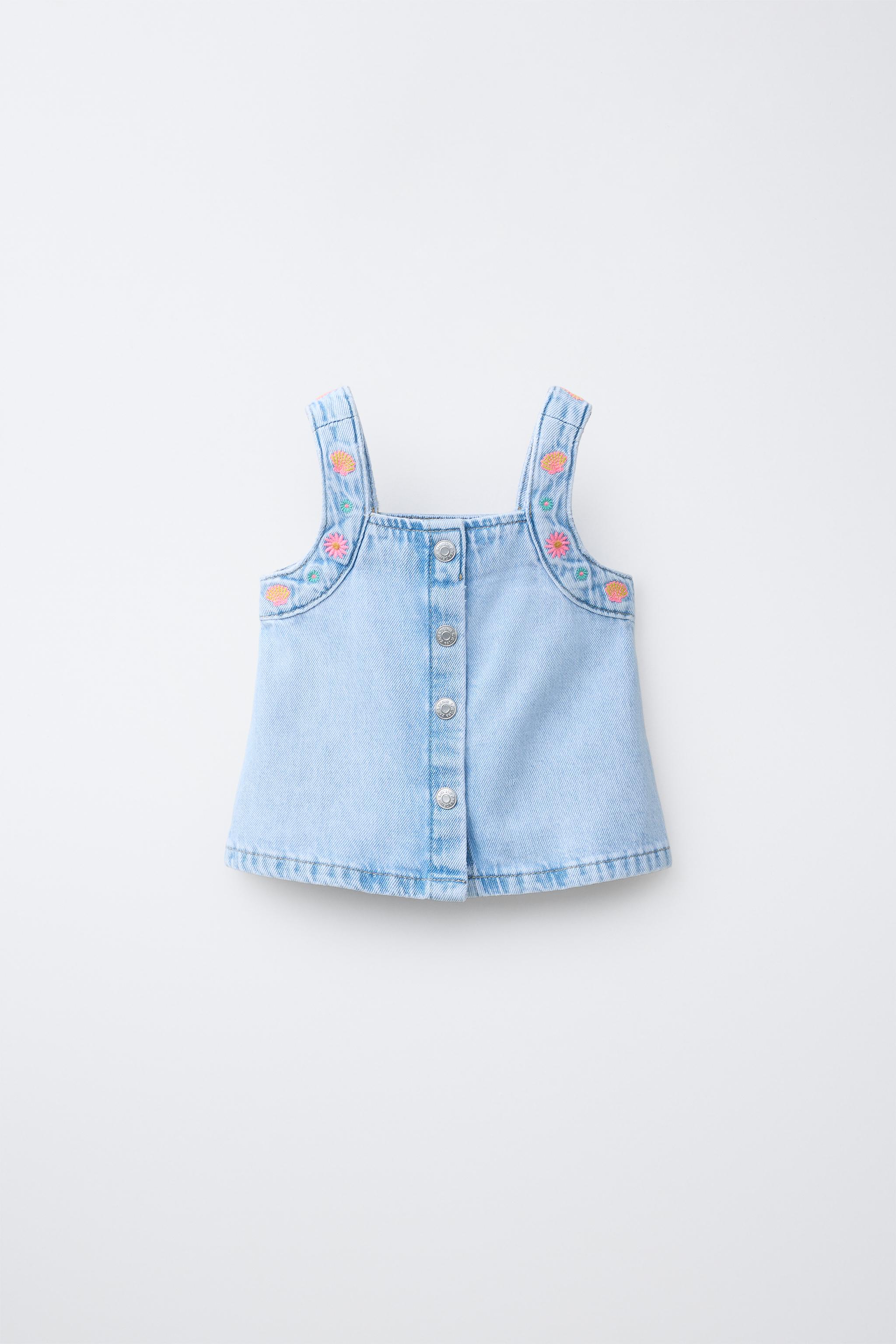 EMBROIDERED DENIM TOP