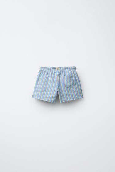 2-6 ANS/ SHORT DE BAIN EN SEERSUCKER À RAYURES - Bleu de Zara - Image 1