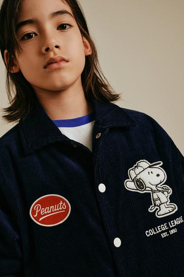 SNOOPY PEANUTS™ CORDUROY VARSITY JACKET - Blue by Zara