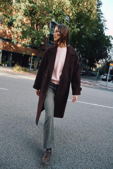 ABRIGO OVERSIZE SOFT - Burgundy de Zara