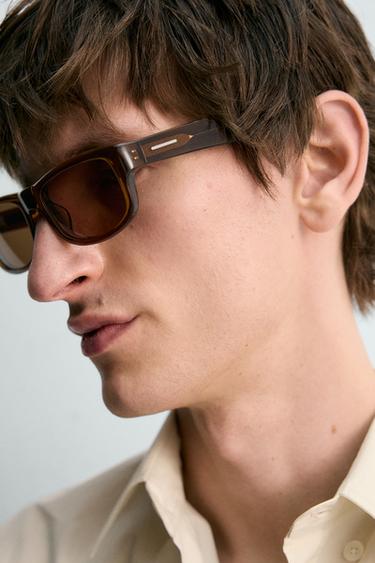 LUNETTES DE SOLEIL RECTANGULAIRES - Marron de Zara - Image 1