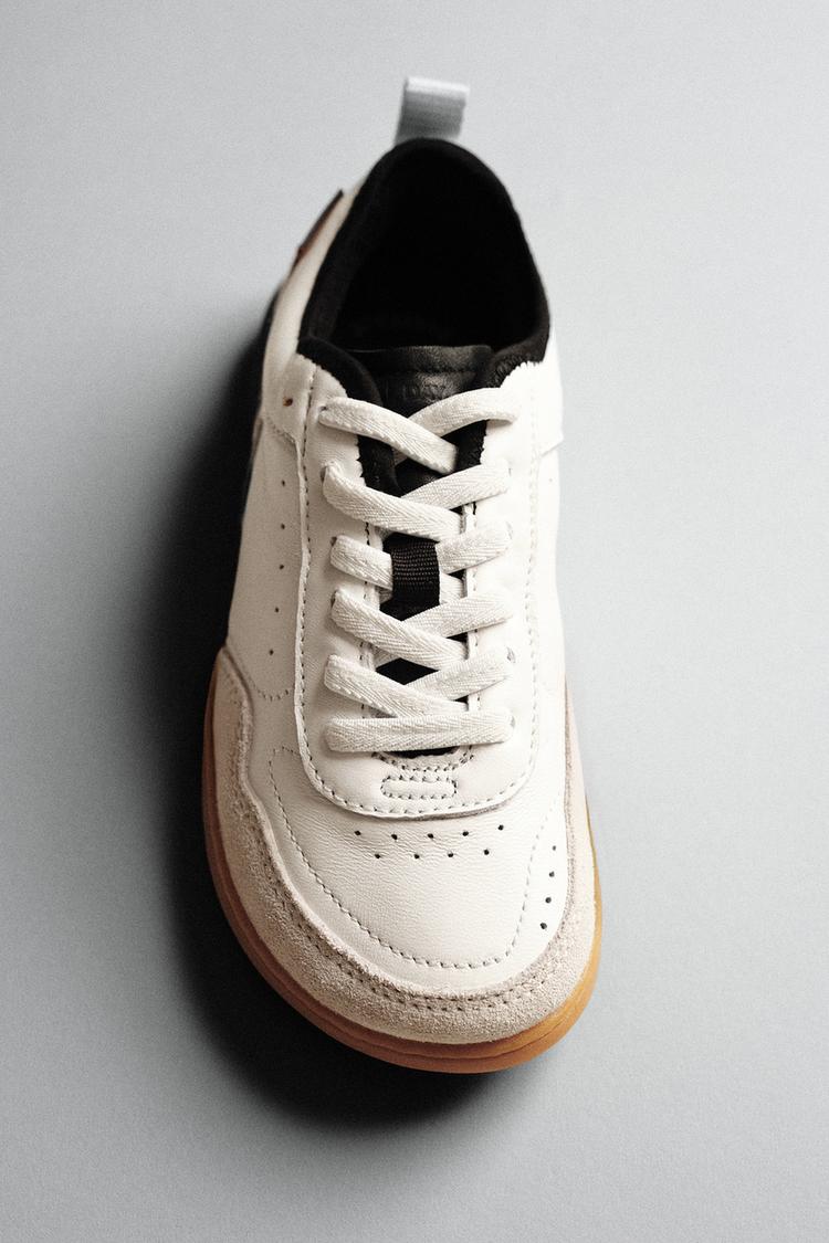 SNEAKERS IN PELLE BAREFOOT Bianco ZARA Italia Italy