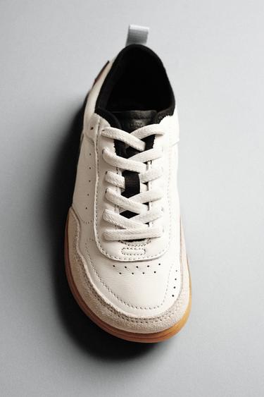 LEATHER BAREFOOT TRAINERS - White by Zara