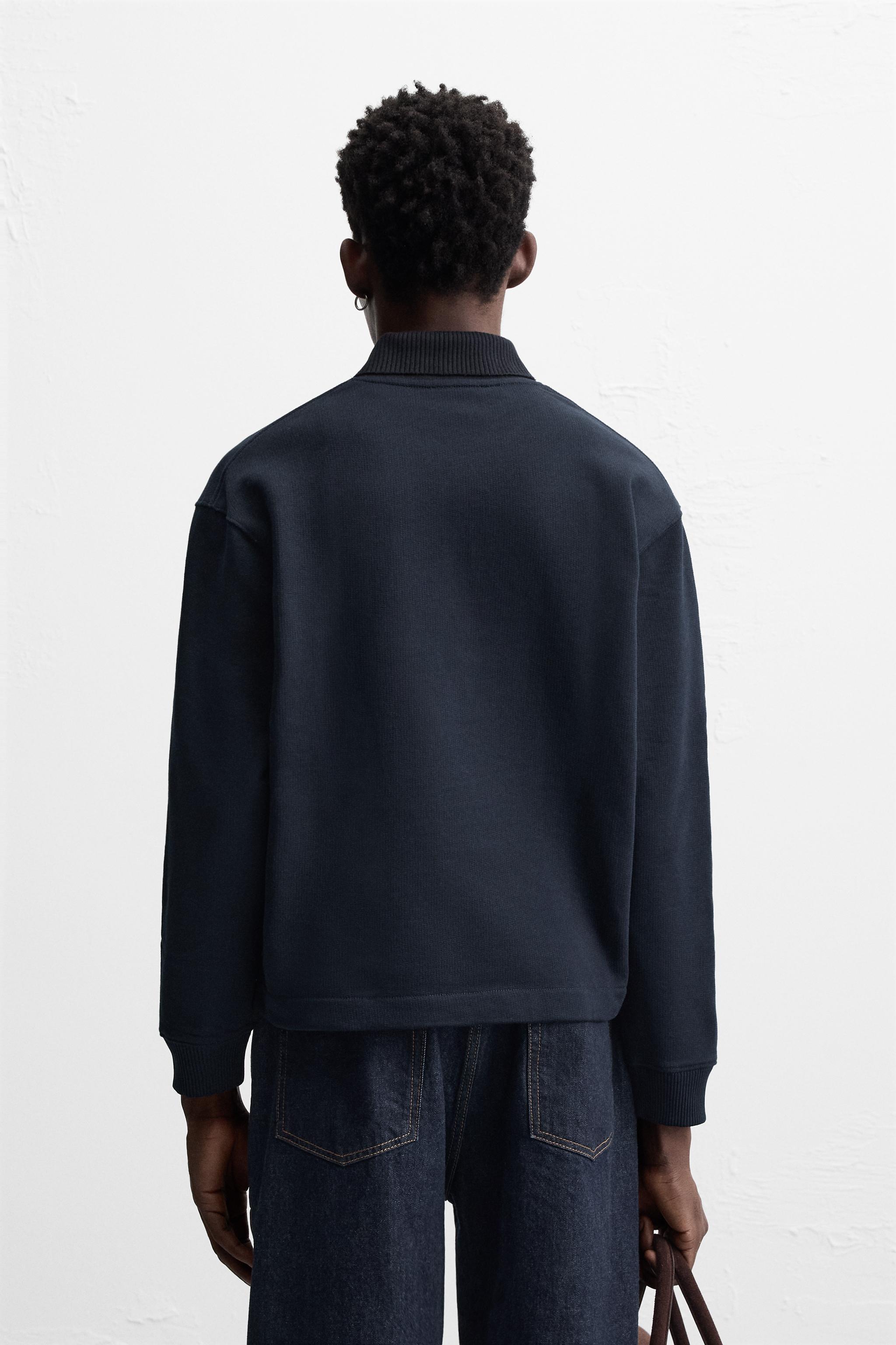 CONTRAST DRAWSTRING SWEATSHIRT - Navy blue | ZARA Australia
