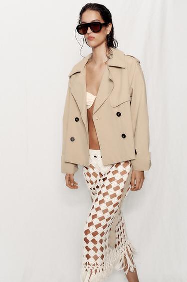 TRENCH COURT À ÉPAULETTES ET CEINTURE - Camel clair de Zara - Image 2