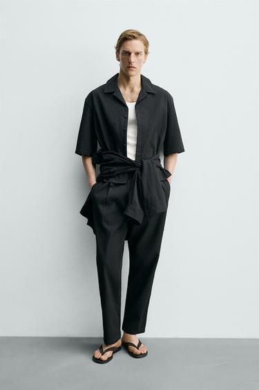 RELAXED FIT CHECK JACQUARD SHIRT - Black by Zara - Image 0