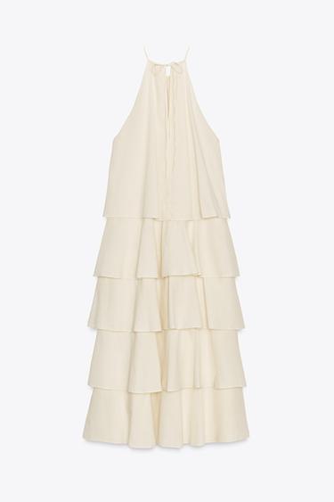 ZW COLLECTION HALTER RUFFLE DRESS - Vanilla by Zara - Image 7