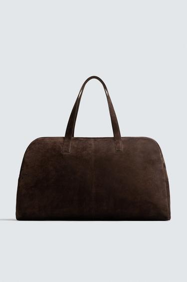 SAC DE VOYAGE EN CUIR XL - Marron de Zara