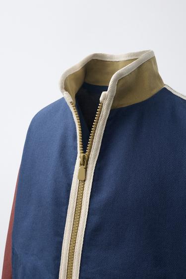 CAZADORA COLORBLOCK - Marino de Zara