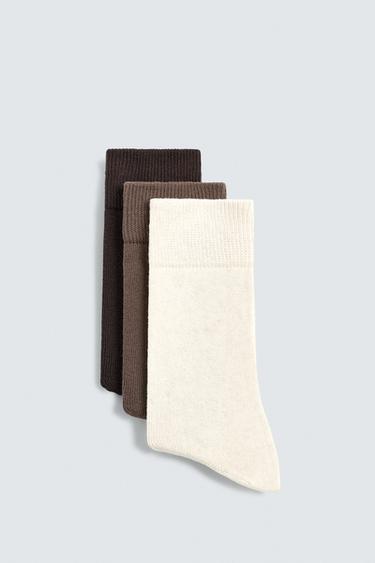 НАБОР ИЗ 3 ПАР НОСКОВ С РЕЛЬЕФНЫМ УЗОРОМ — Разные от Zara