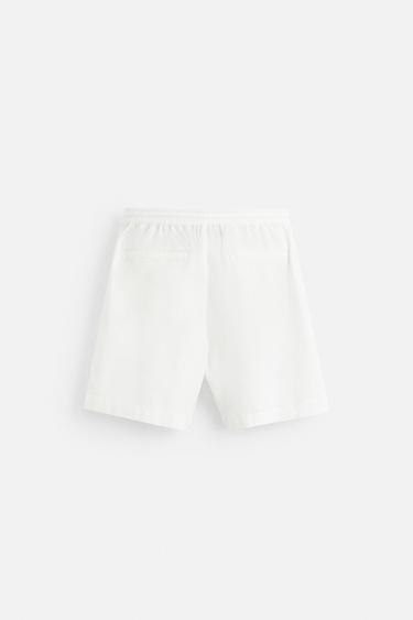 BOUCLÉ TEXTURED BERMUDA SHORTS - White by Zara - Image 6