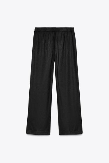 FAUX SUEDE TROUSERS - Black by Zara - Image 4